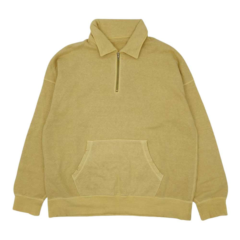 VISVIM ビズビム 21AW 0121205010011 JUMBO SWEAT ZIP P.O. UNEVEN DYE ハーフジップ プルオーバー ジャンボ スウェット イエロー系 2【中古】