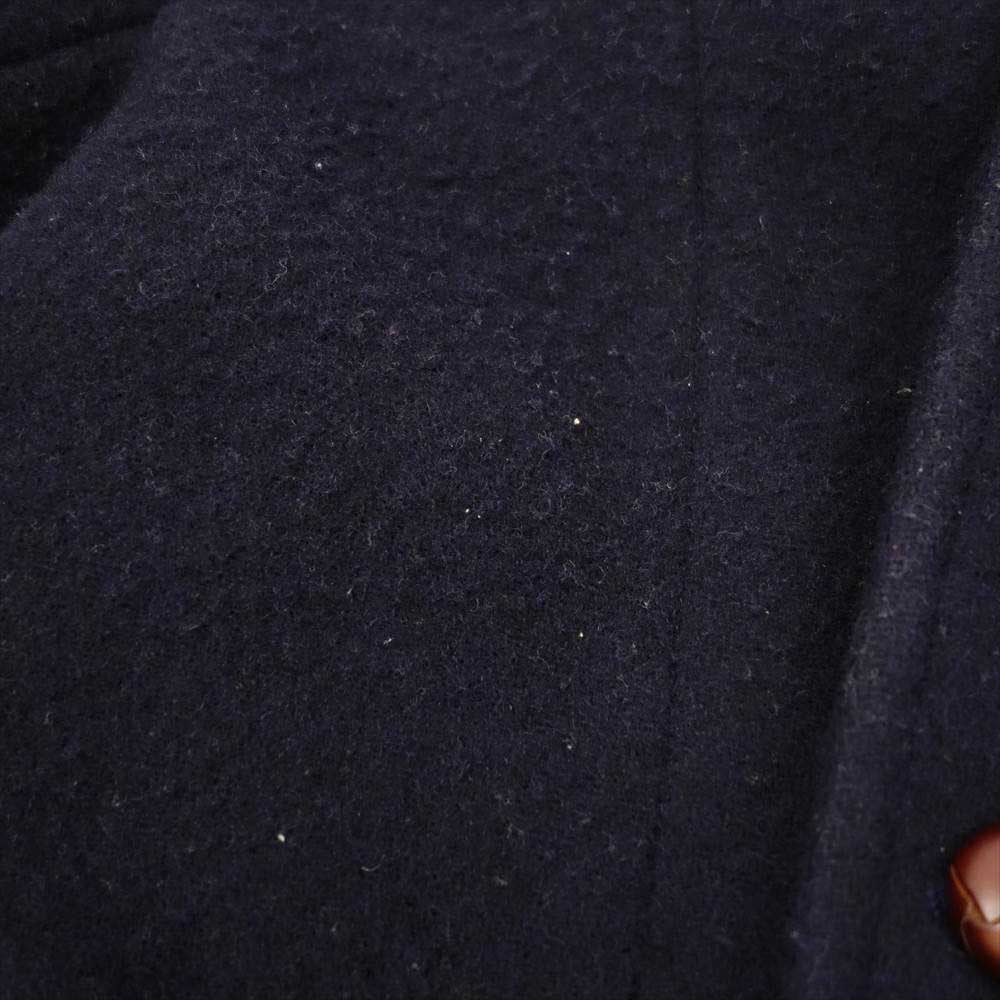 Danton ダントン JD-8457 ウール モッサ フード ロング コート レディース ネイビー系 36【中古】