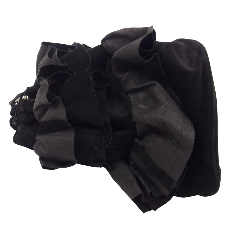 Yohji Yamamoto ヨウジヤマモト Y's YP-116-790 ワイズ フリル スエード ダブルチェーン ハンドバッグ ブラック系【中古】