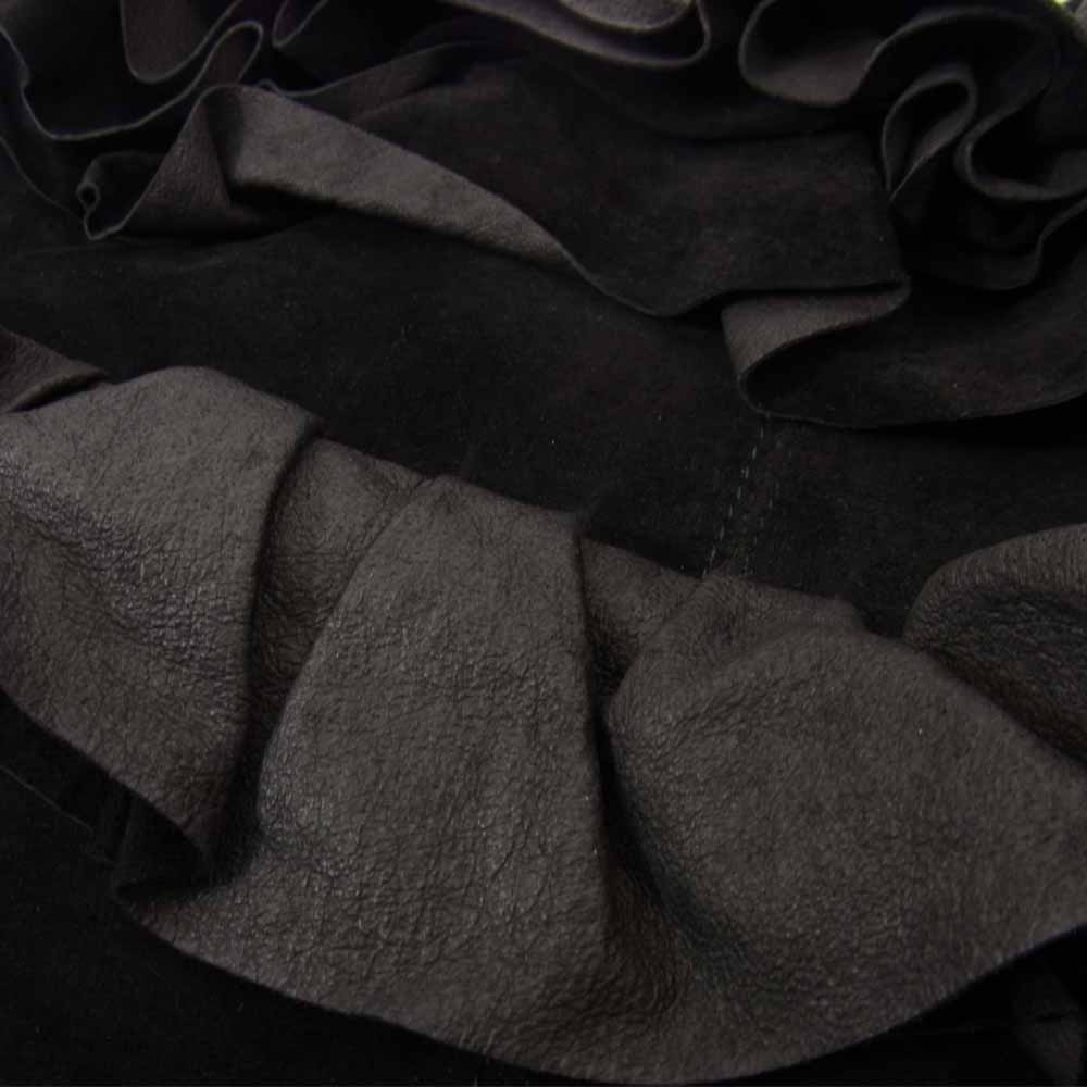 Yohji Yamamoto ヨウジヤマモト Y's YP-116-790 ワイズ フリル スエード ダブルチェーン ハンドバッグ ブラック系【中古】