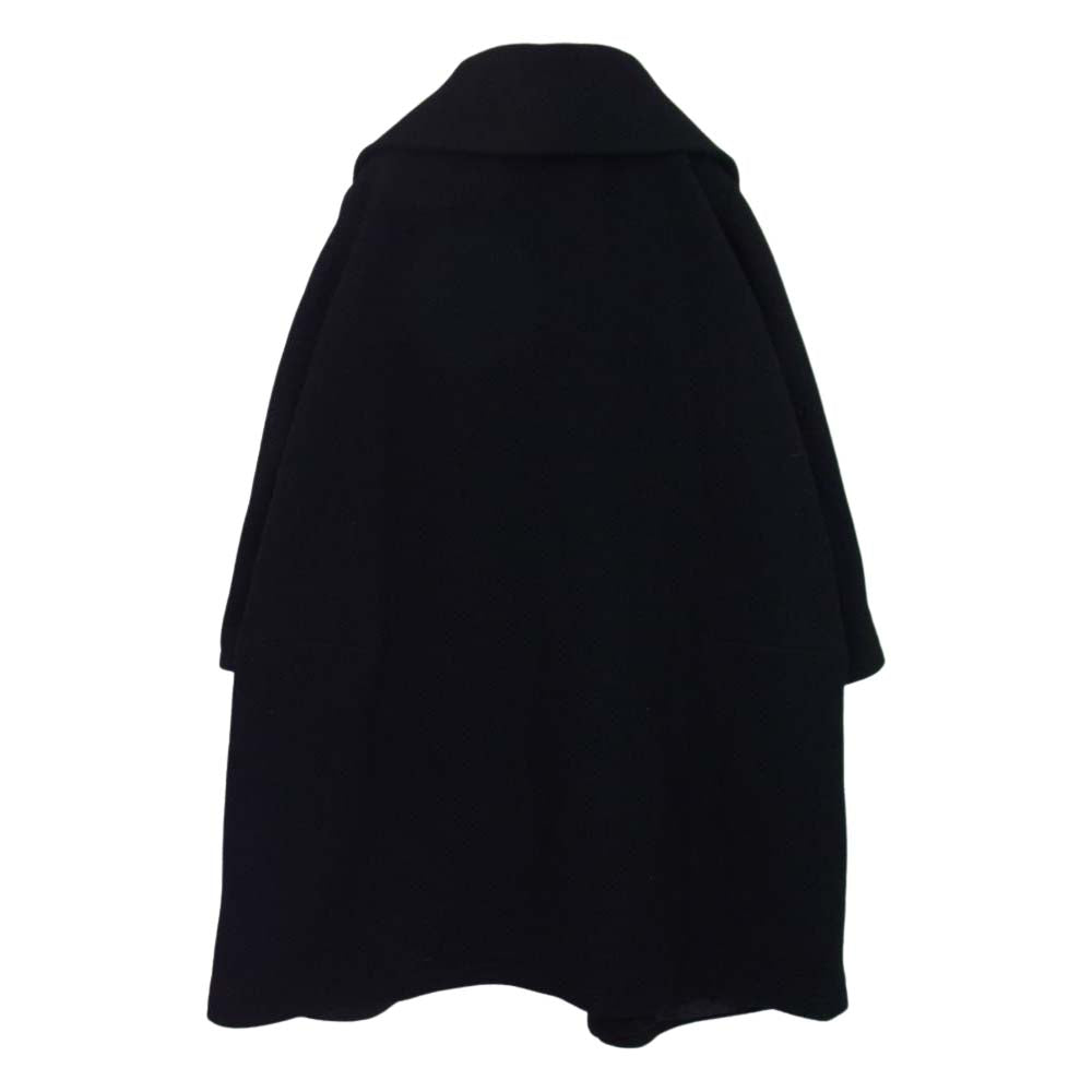LIMI feu リミフゥ LD-C04-105 ビッグボタン ビッグシルエット ギャザー襟 コート ブラック系 S【中古】