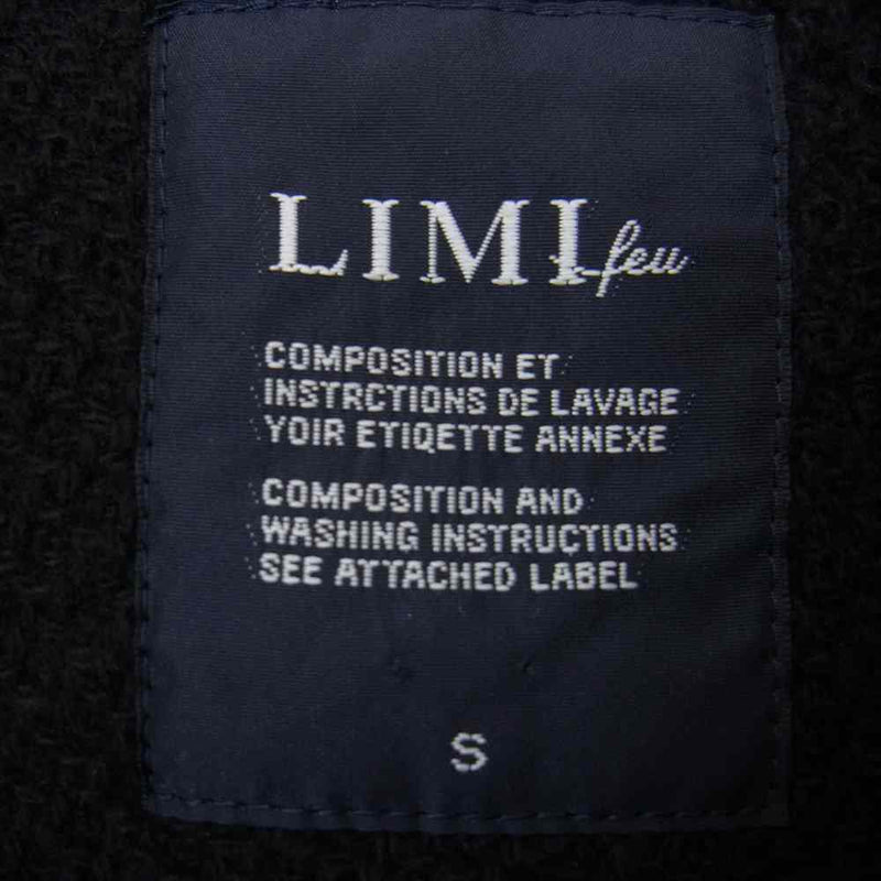 LIMI feu リミフゥ LD-C04-105 ビッグボタン ビッグシルエット ギャザー襟 コート ブラック系 S【中古】
