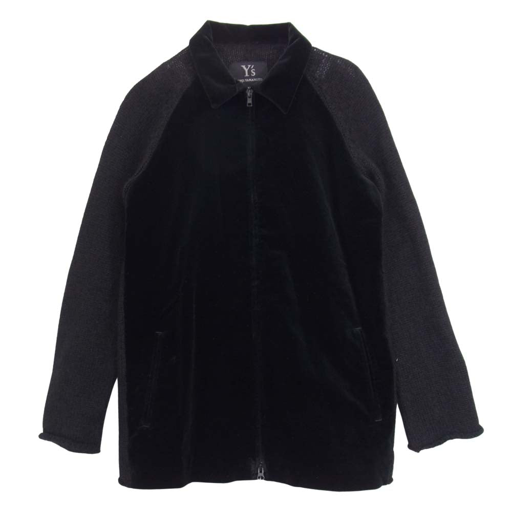 Yohji Yamamoto ヨウジヤマモト Y's 06SS YR-J06-817 ワイズ ベロア ニット切替 フルジップ ジャケット ブラック系 3【中古】