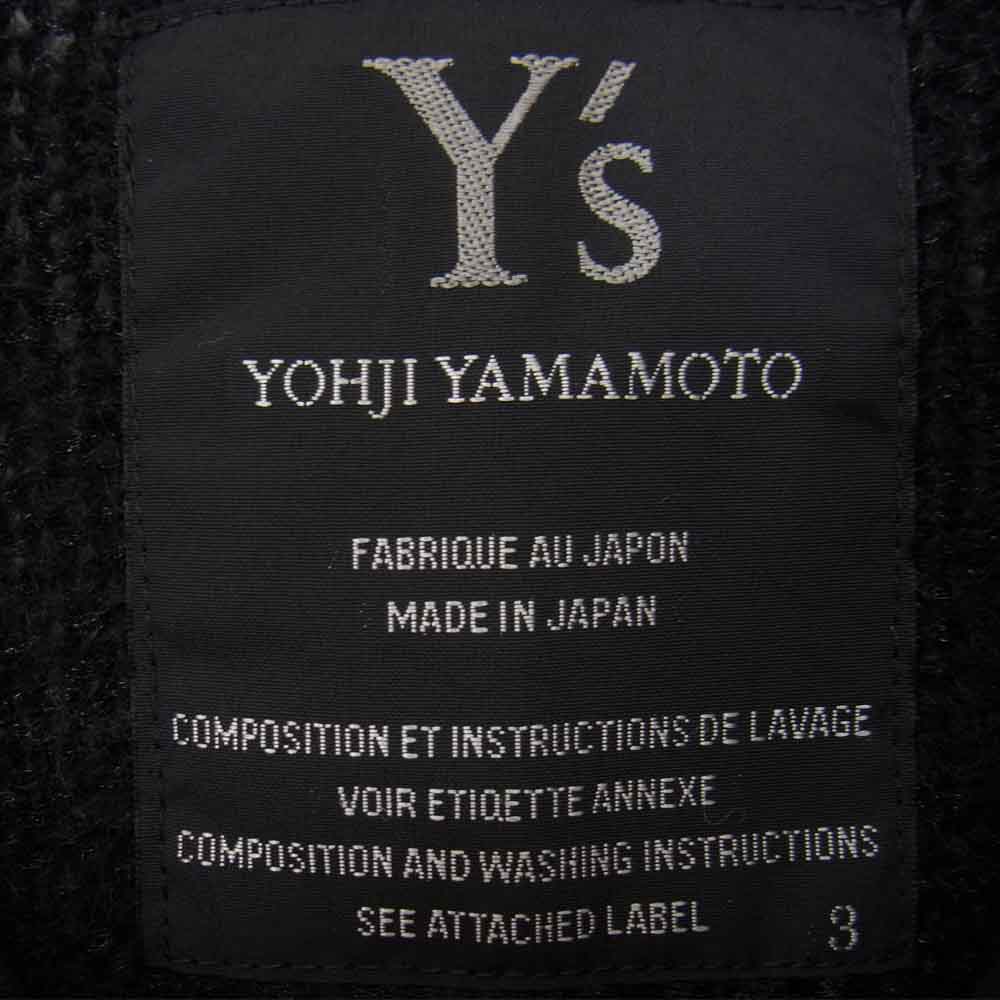 Yohji Yamamoto ヨウジヤマモト Y's 06SS YR-J06-817 ワイズ ベロア ニット切替 フルジップ ジャケット ブラック系 3【中古】