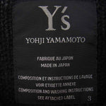 Yohji Yamamoto ヨウジヤマモト Y's 06SS YR-J06-817 ワイズ ベロア ニット切替 フルジップ ジャケット ブラック系 3【中古】
