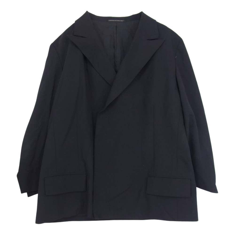 Yohji Yamamoto ヨウジヤマモト FEMME  FC-J03-103 ファム ウールギャバ 袖スリット ボタンレス ジャケット ブラック系 M【中古】