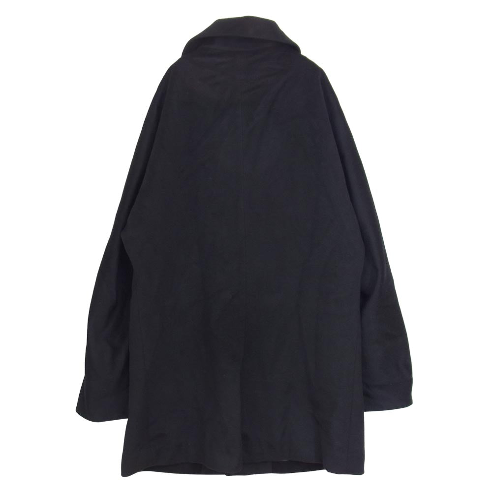 Yohji Yamamoto ヨウジヤマモト  +NOIR NY-C35-141 プリュスノアール カシミア混ウール ビッグカラー コート ブラック系 1【中古】