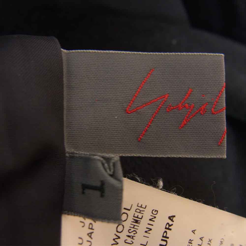 Yohji Yamamoto ヨウジヤマモト  +NOIR NY-C35-141 プリュスノアール カシミア混ウール ビッグカラー コート ブラック系 1【中古】