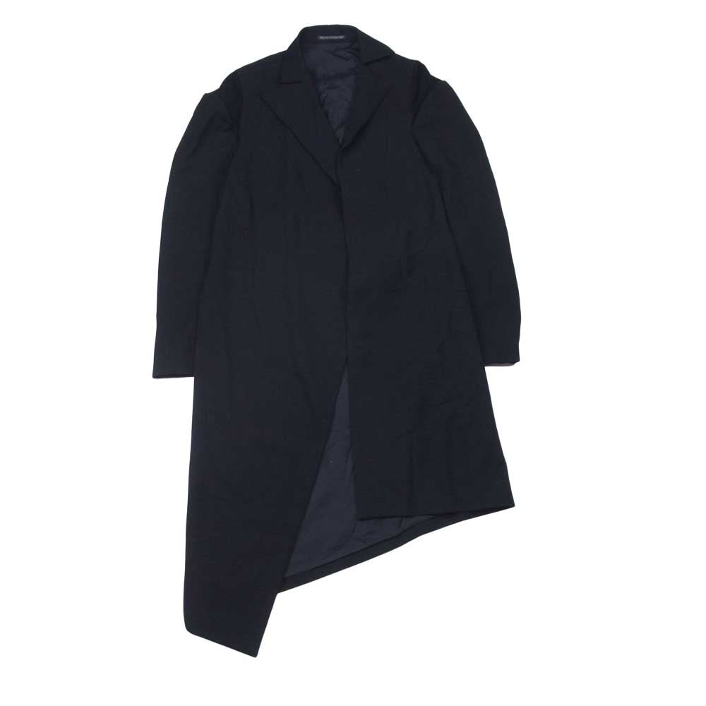 Yohji Yamamoto ヨウジヤマモト FR-J06-117 FEMME ファム アシンメトリー 変形 前ベルト レーヨン混 ロング ジャケット コート ブラック系 2【中古】