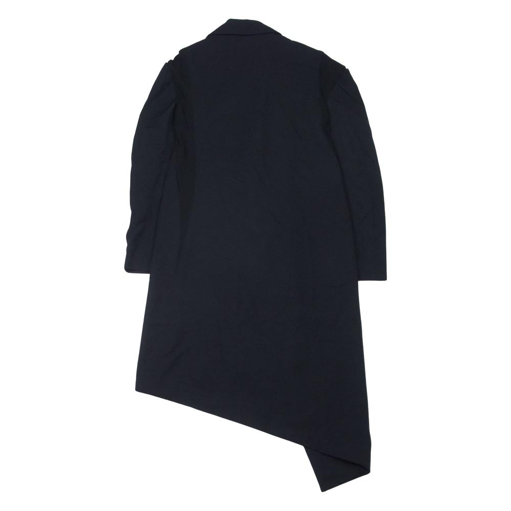 Yohji Yamamoto ヨウジヤマモト FR-J06-117 FEMME ファム アシンメトリー 変形 前ベルト レーヨン混 ロング ジャケット コート ブラック系 2【中古】