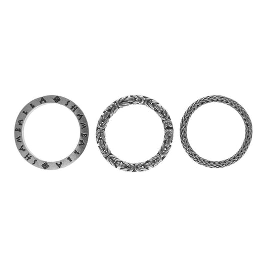 シャンバラ 3連 シルバー リング シルバー系【中古】