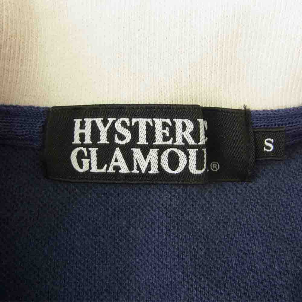 HYSTERIC GLAMOUR ヒステリックグラマー 0242CH02 NASHVILLE 1975 刺繍 半袖 ポロSH 半袖 ポロシャツ ネイビー系 S【中古】