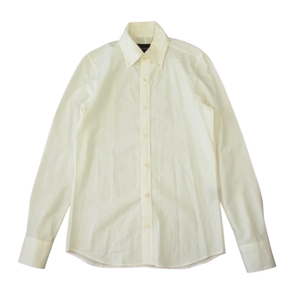 AKM エイケイエム S004-10 PAINT B.D SHIRT ペイント加工 ボタンダウン 長袖 シャツ ホワイト系 M【中古】