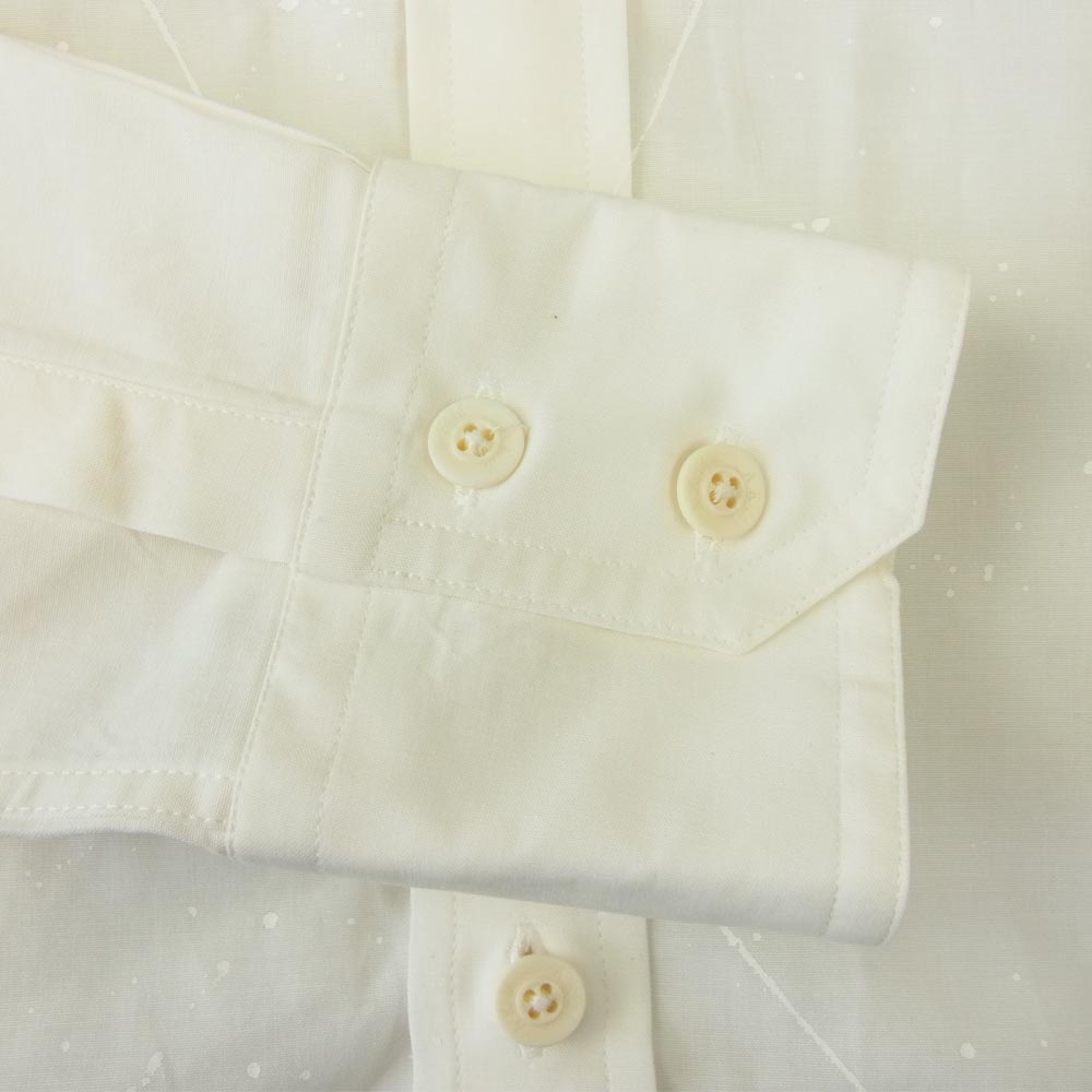 AKM エイケイエム S004-10 PAINT B.D SHIRT ペイント加工 ボタンダウン 長袖 シャツ ホワイト系 M【中古】