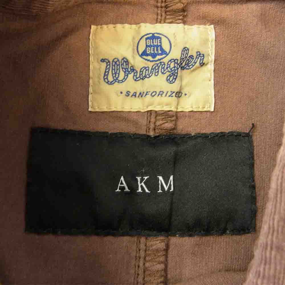 AKM エイケイエム ×Wrangler WLS410 E632-2406 ラングラー コーデュロイ ウエスタン 長袖 シャツ ブラウン系 L【中古】