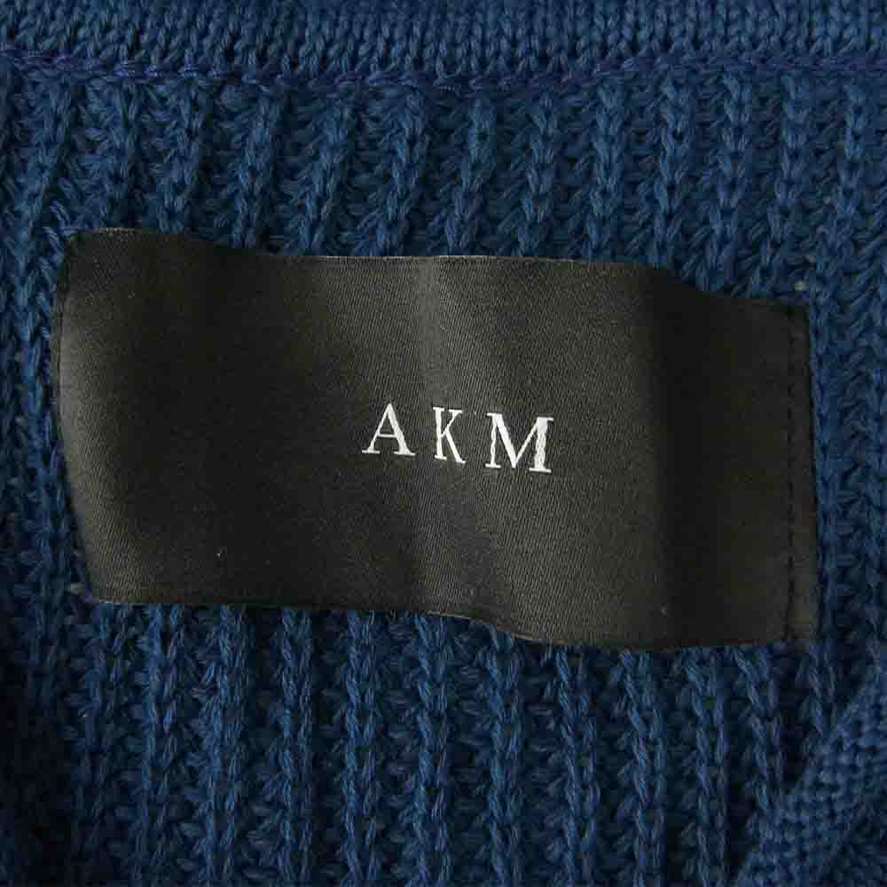 AKM エイケイエム K030-RAN001 EGYPTIAN V-NECK KNIT バイカラー Vネック ニット ネイビー系 グリーン系 M【中古】