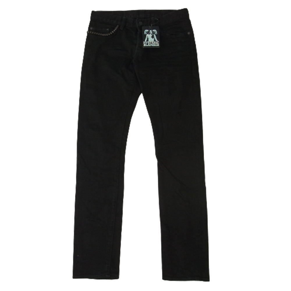 HYSTERIC GLAMOUR ヒステリックグラマー 0241AP20 スタッズ ブラックデニム ストレッチ スリム ストレート パンツ ブラック系 30【中古】