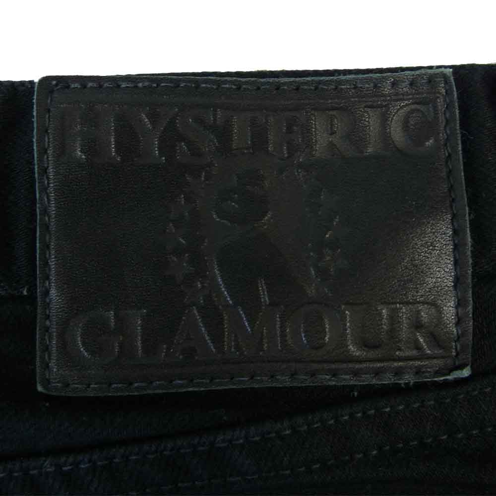 HYSTERIC GLAMOUR ヒステリックグラマー 0241AP20 スタッズ ブラックデニム ストレッチ スリム ストレート パンツ ブラック系 30【中古】