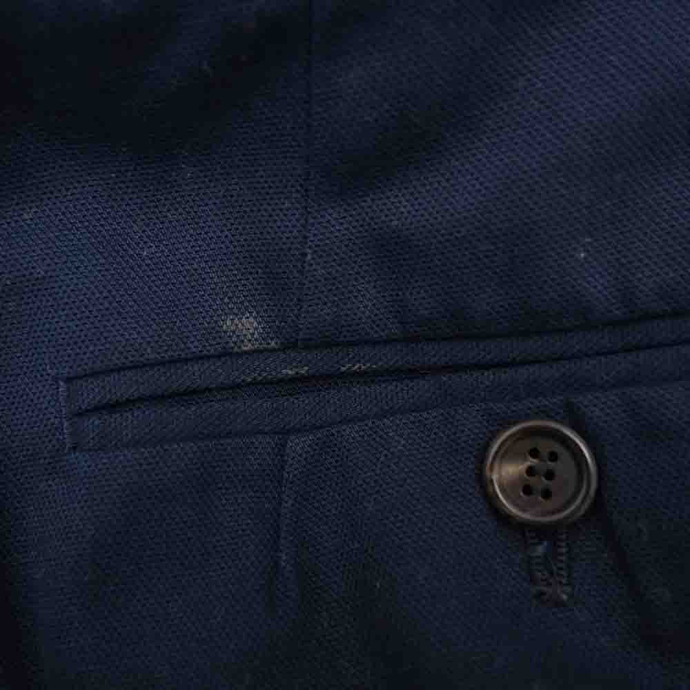 AKM エイケイエム B032-57 HEAVY COTTON OX by SONDRIO 裏地カモ ソンドリオ セットアップ 1B テーラードジャケット スラックスパンツ ネイビー系 L【中古】