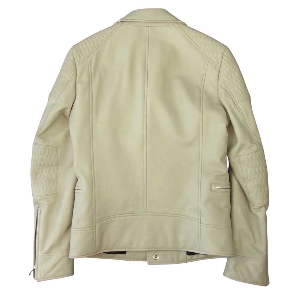 AKM エイケイエム 16SS B118-LMB001 DIA QUILTING RIDERS B118-LMB001 ダイヤキルティング ラムレザー ダブルライダース ジャケット オフホワイト系 M【中古】