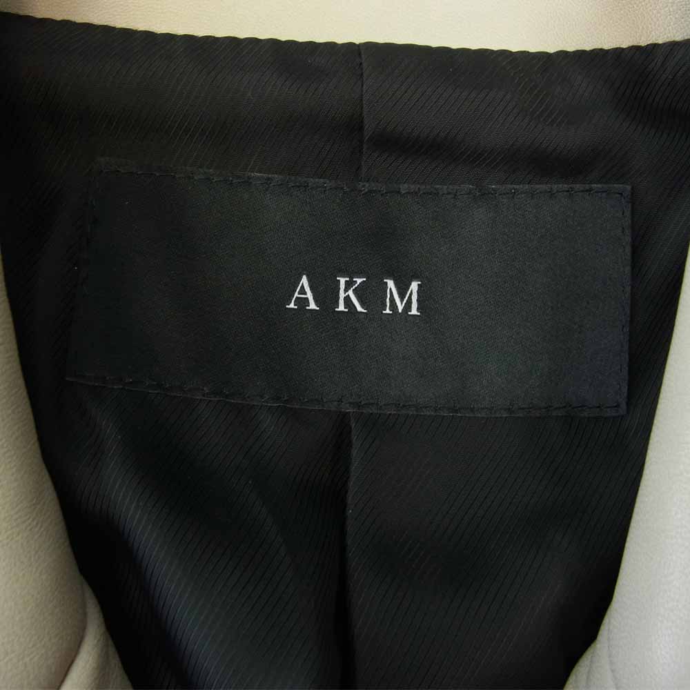 AKM エイケイエム 16SS B118-LMB001 DIA QUILTING RIDERS B118-LMB001 ダイヤキルティング ラムレザー ダブルライダース ジャケット オフホワイト系 M【中古】