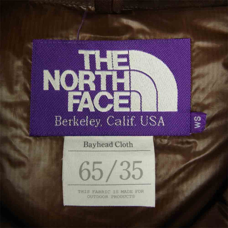 THE NORTH FACE ノースフェイス ND2750N 65/35 Hooded Sierra Vest ダウン ベスト ブラウン系  S【極上美品】【中古】