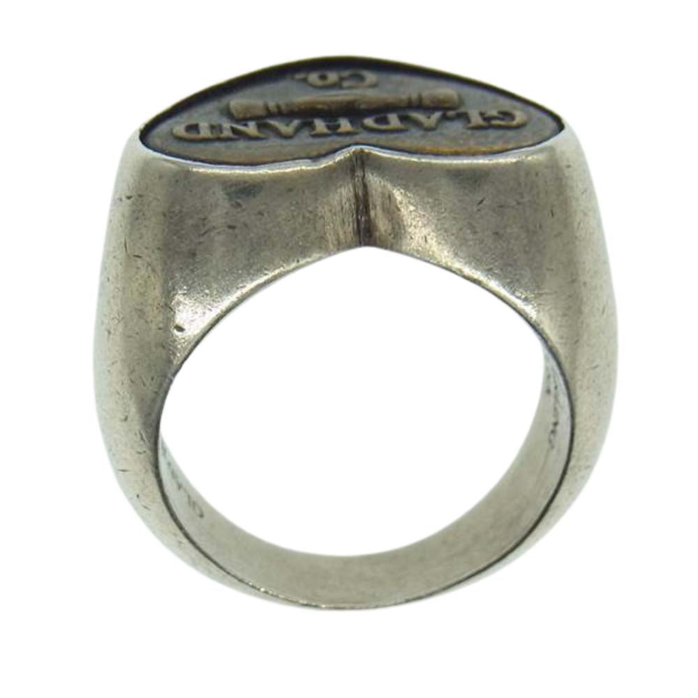 GLADHAND & Co. グラッドハンド BUTTON RING Heart SMALL ハート ボタン リング スモール シルバー系 11号【中古】