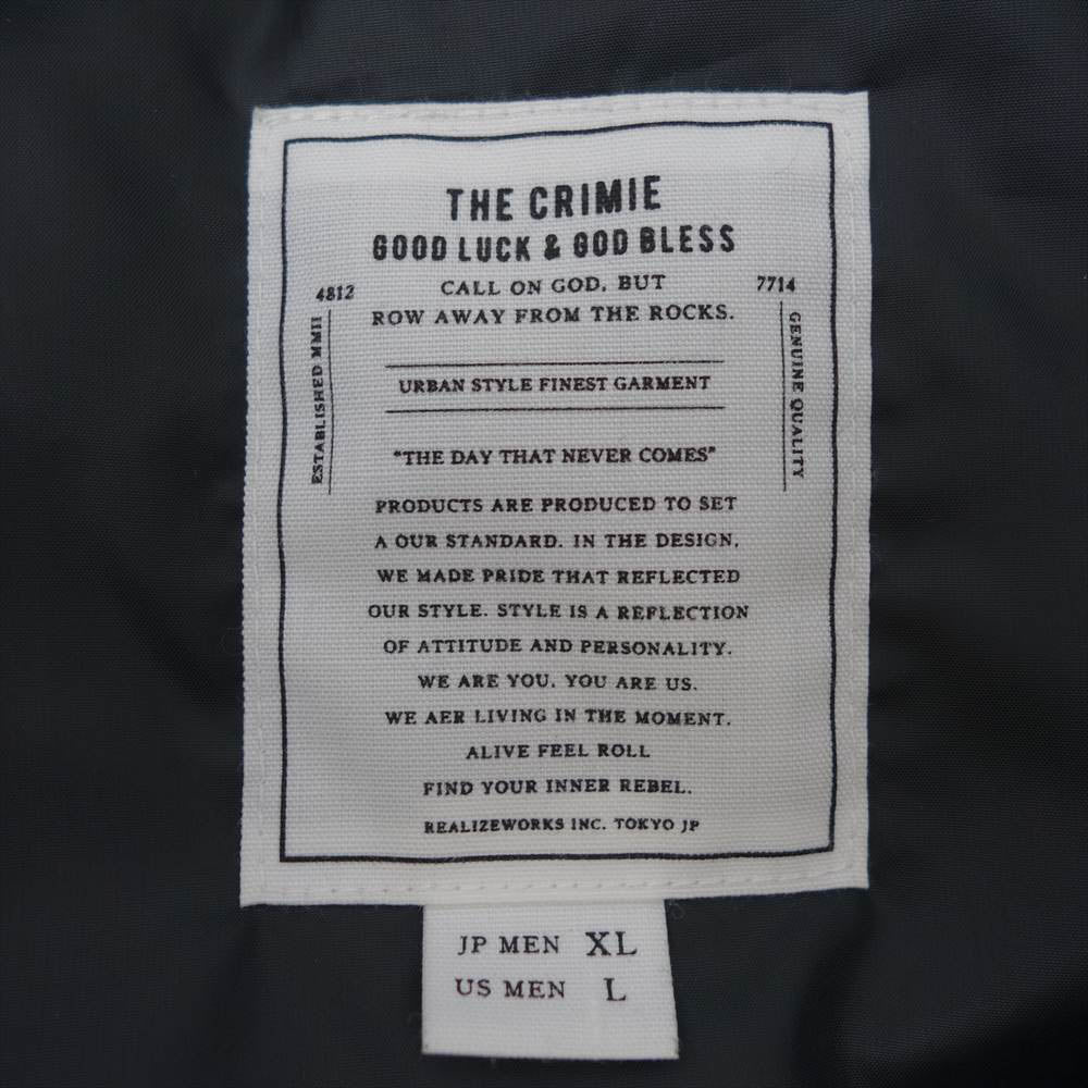 CRIMIE クライミー C1H5-JK17 WATER RESISTANT COACHES JACKET 撥水 シンサレート ダウン コーチ ジャケット ブラック系 XL【中古】