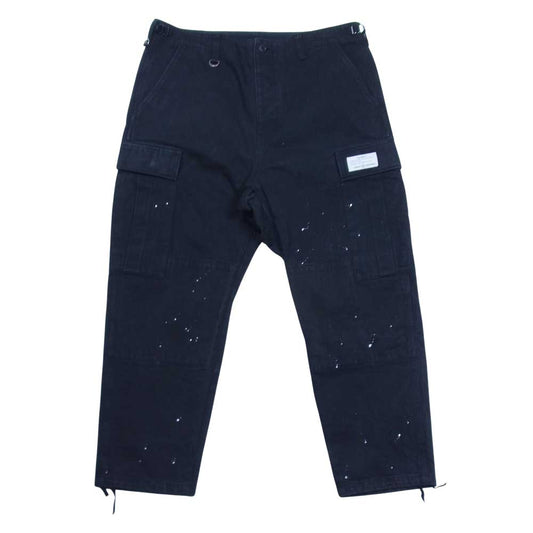 uniform experiment ユニフォームエクスペリメント UE-202006 DRIPPING CARGO PANTS 加工 カーゴパンツ ブラック系 4【中古】
