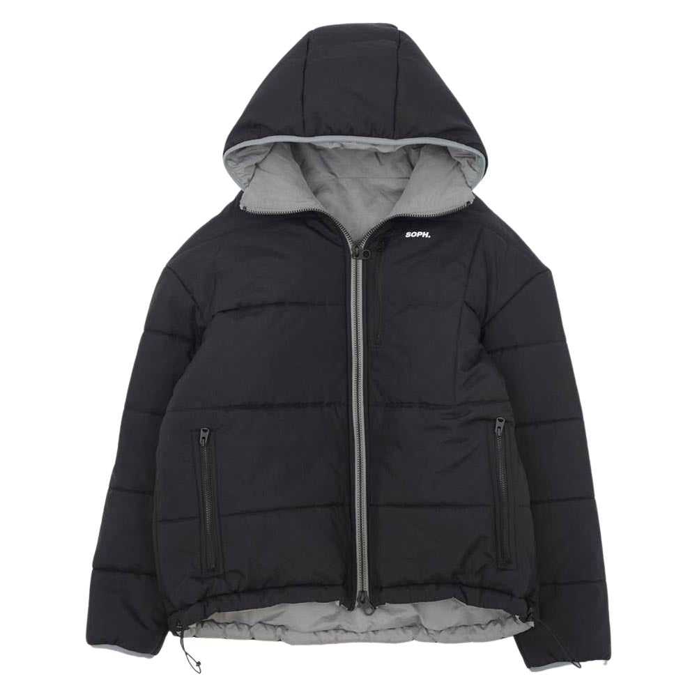 SOPHNET. ソフネット SOPH-192052 REVERSIBLE PADDED HOOD BLOUSON 中綿ジャケット ブラック系 グレー系【美品】【中古】