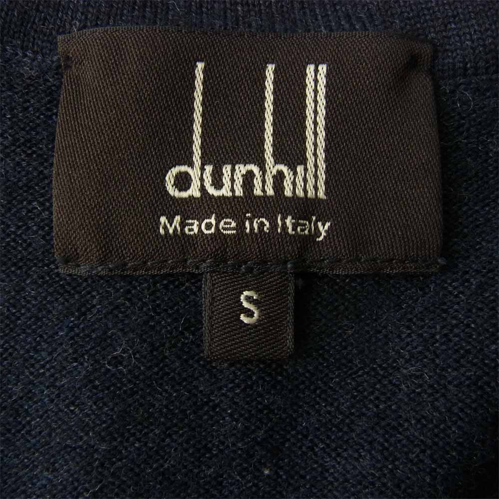 Dunhill ダンヒル 国内正規品 メリノウール Vネック ニット セーター ネイビー系 S【中古】