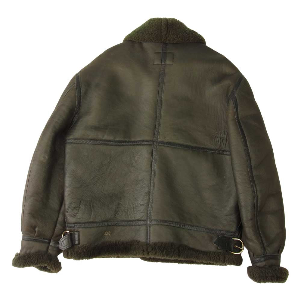 ユーエス シープスキン USA製 B-3 ムートン フライト ジャケット カーキ系 M【中古】