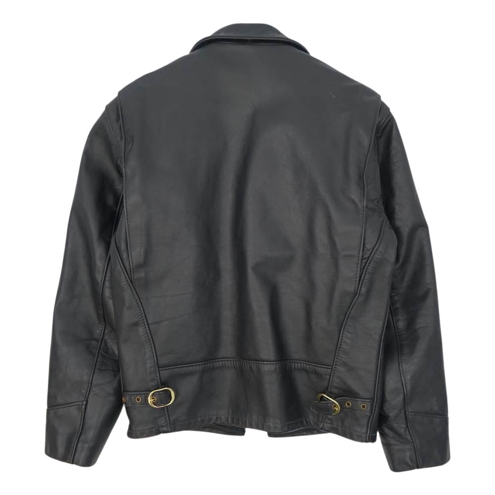 schott ショット AT101 USA製 カウハイド レザー 襟付き シングル ライダース ジャケット ボアライナー付属 ブラック系 38【中古】