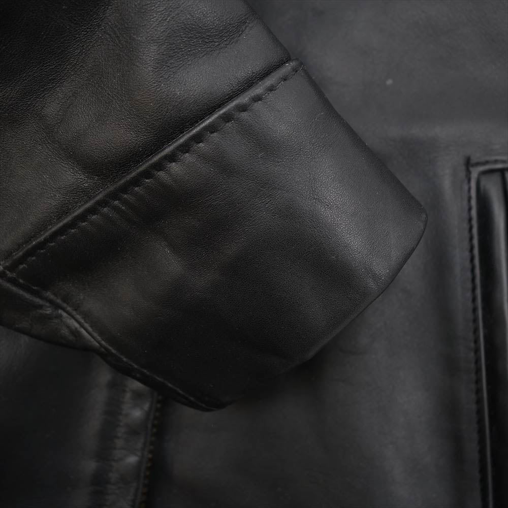 schott ショット AT101 USA製 カウハイド レザー 襟付き シングル ライダース ジャケット ボアライナー付属 ブラック系 38【中古】