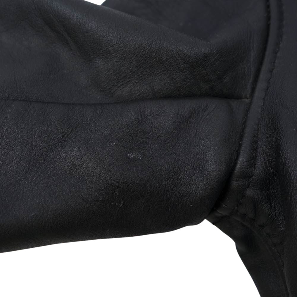 schott ショット AT101 USA製 カウハイド レザー 襟付き シングル ライダース ジャケット ボアライナー付属 ブラック系 38【中古】
