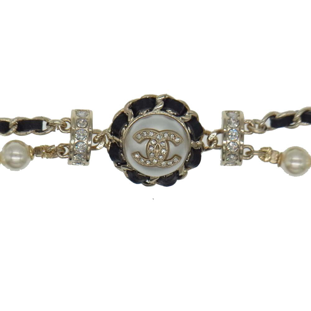 CHANEL シャネル AB7081 B21K ココマーク パール チョーカー ネックレス ゴールド系【美品】【中古】