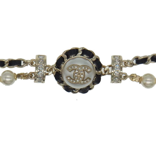 CHANEL シャネル AB7081 B21K ココマーク パール チョーカー ネックレス ゴールド系【美品】【中古】