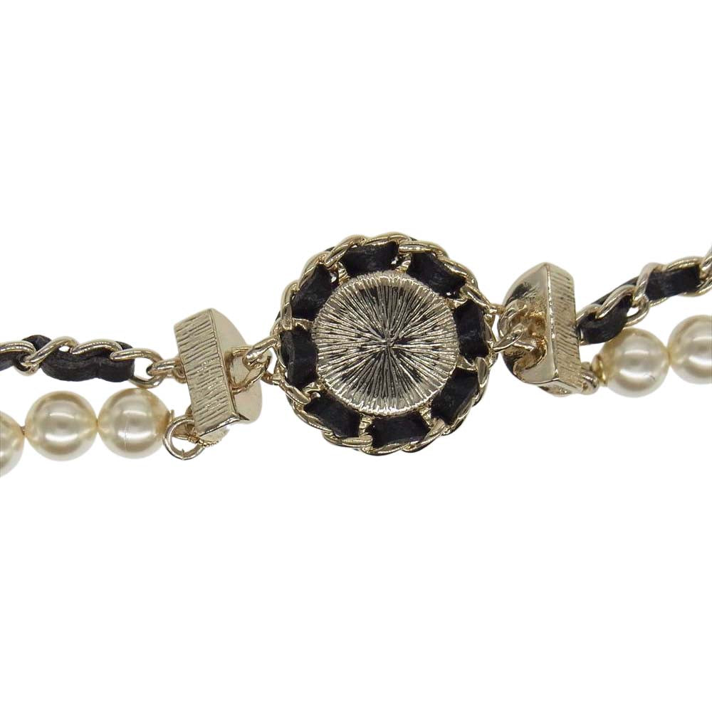 CHANEL シャネル AB7081 B21K ココマーク パール チョーカー ネックレス ゴールド系【美品】【中古】