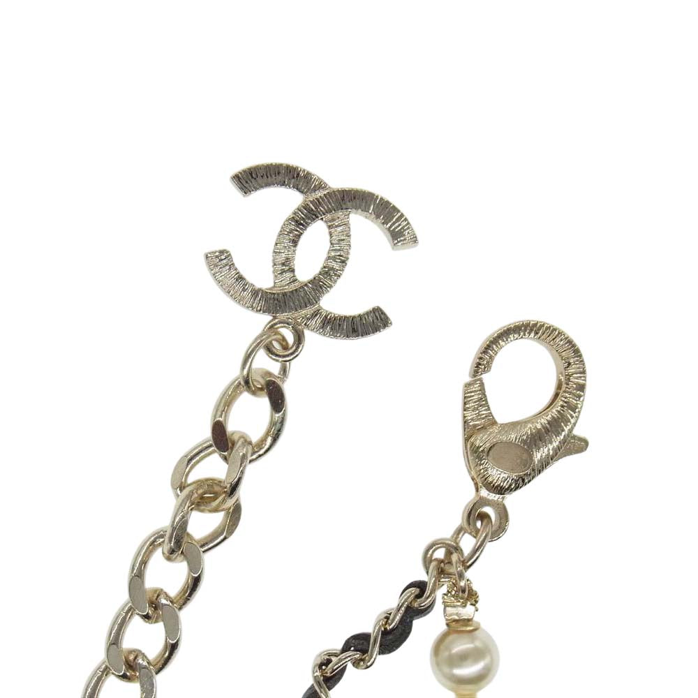 CHANEL シャネル AB7081 B21K ココマーク パール チョーカー ネックレス ゴールド系【美品】【中古】
