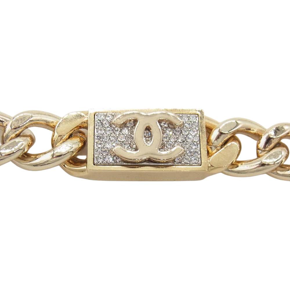 CHANEL シャネル B21C ロゴ メタル チェーン ベルト ゴールド系【中古】