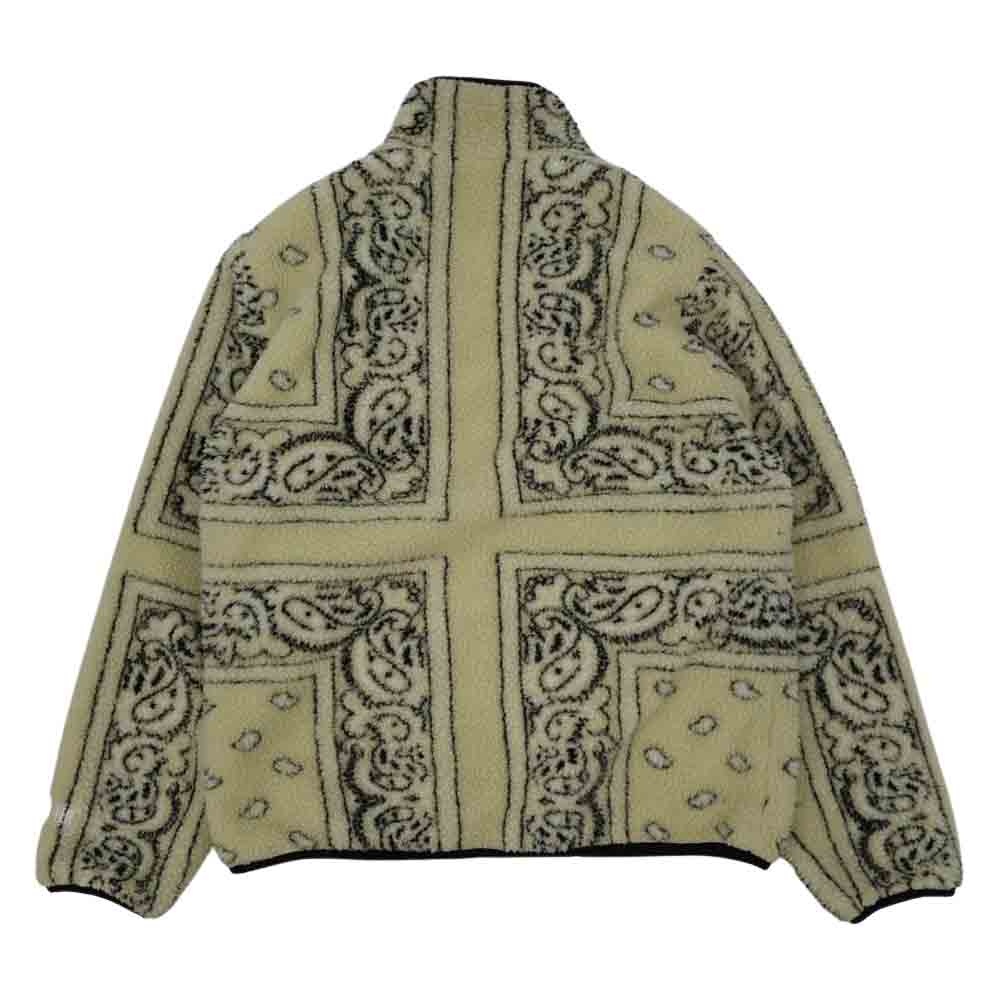 Supreme シュプリーム 19AW Reversible Bandana Fleece Jacket リバーシブル バンダナ フリース ジャケット ブラック系 ホワイト系【中古】
