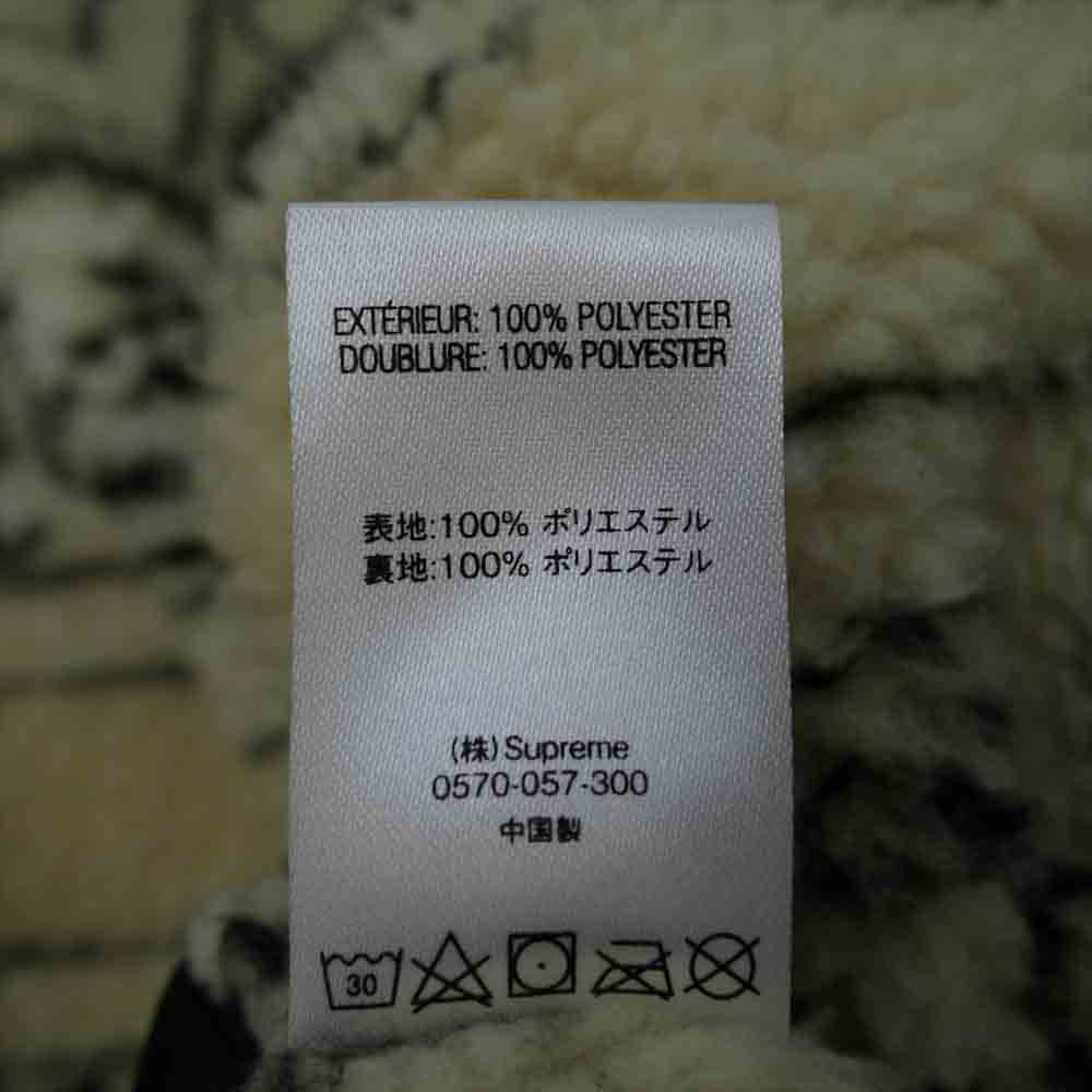 Supreme シュプリーム 19AW Reversible Bandana Fleece Jacket リバーシブル バンダナ フリース ジャケット ブラック系 ホワイト系【中古】