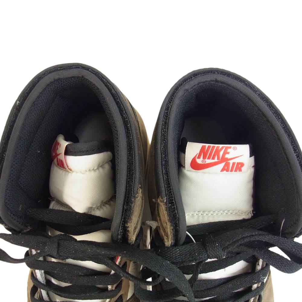 NIKE ナイキ CD4487-100 × TRAVIS SCOTT トラヴィススコット AIR JORDAN 1 RETRO HIGH エアジョーダン レトロ ハイ ブラック-ダークモカ 26cm【新古品】【未使用】【中古】