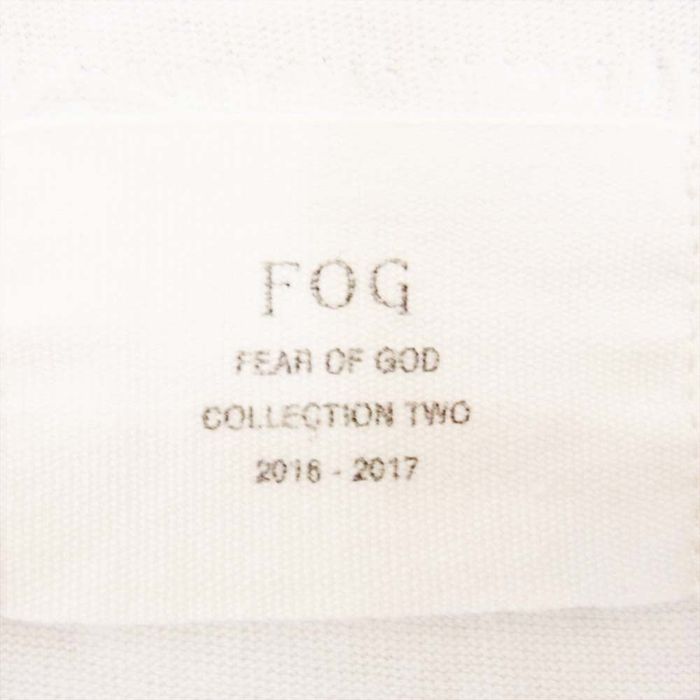 FEAR OF GOD フィアオブゴッド FOG COLLCTION TWO 背面タグ クルーネック 半袖 Tシャツ カットソー ホワイト系 M【中古】