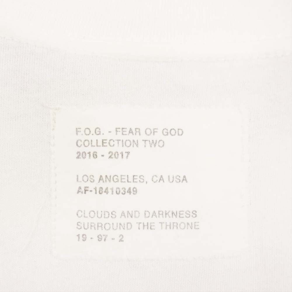 FEAR OF GOD フィアオブゴッド FOG COLLCTION TWO 背面タグ クルーネック 半袖 Tシャツ カットソー ホワイト系 M【中古】