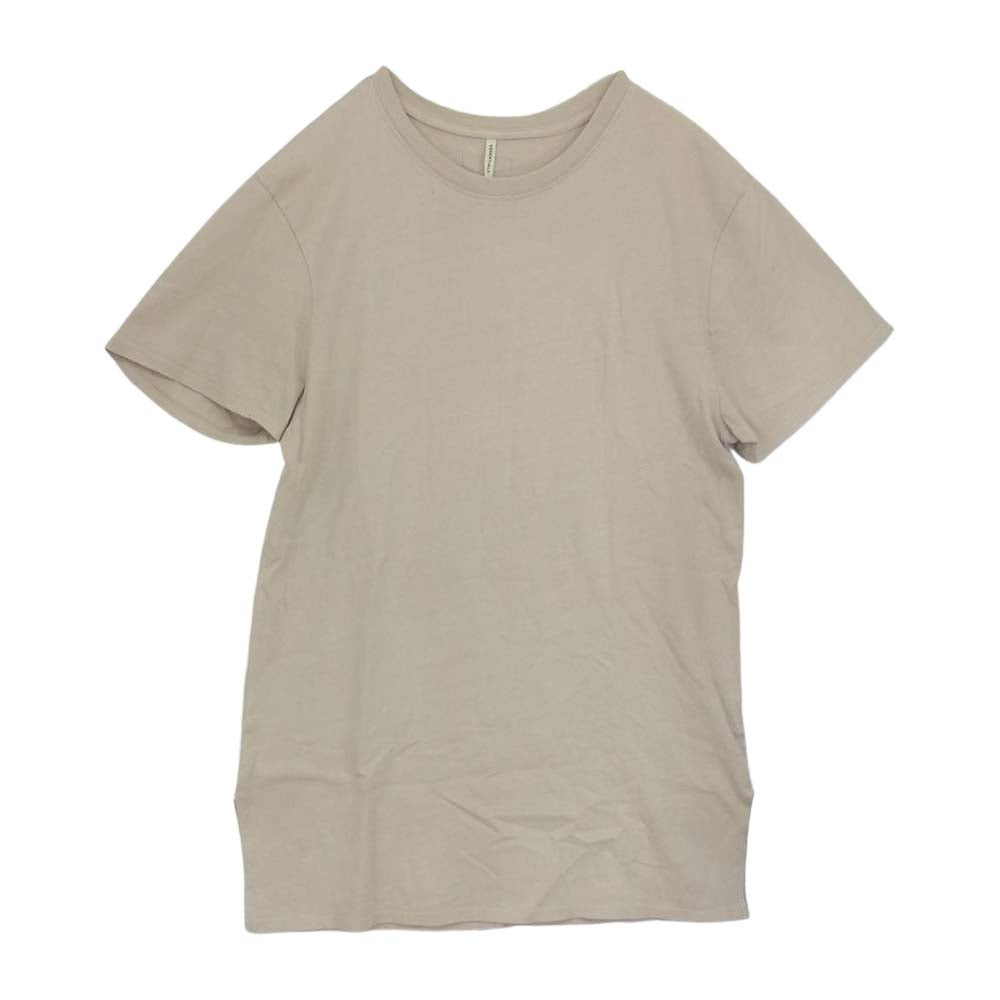 FEAR OF GOD フィアオブゴッド ESSENTIALS FOG 背面タグ サイドスリット クルーネック カットソー 半袖 Tシャツ ベージュ系 L【中古】