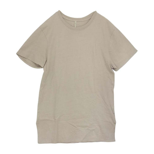 FEAR OF GOD フィアオブゴッド ESSENTIALS FOG 背面タグ サイドスリット クルーネック カットソー 半袖 Tシャツ ベージュ系 L【中古】