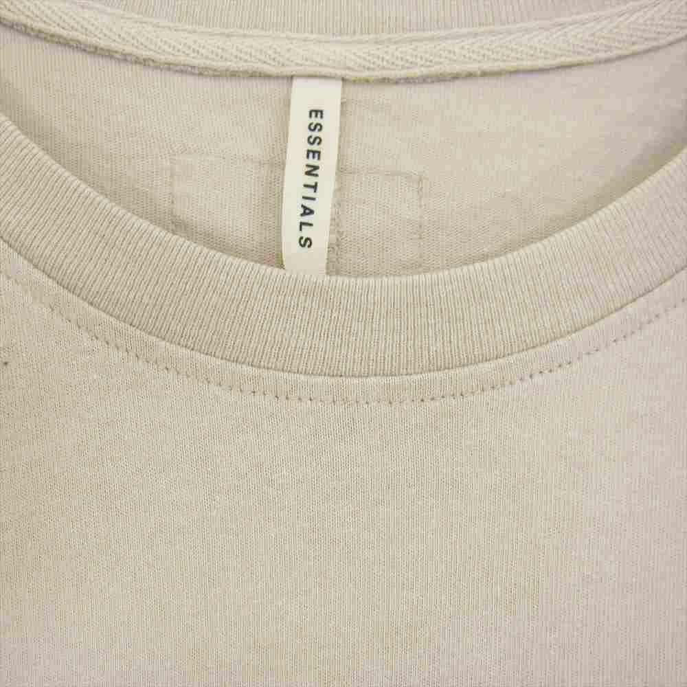 FEAR OF GOD フィアオブゴッド ESSENTIALS FOG 背面タグ サイドスリット クルーネック カットソー 半袖 Tシャツ ベージュ系 L【中古】