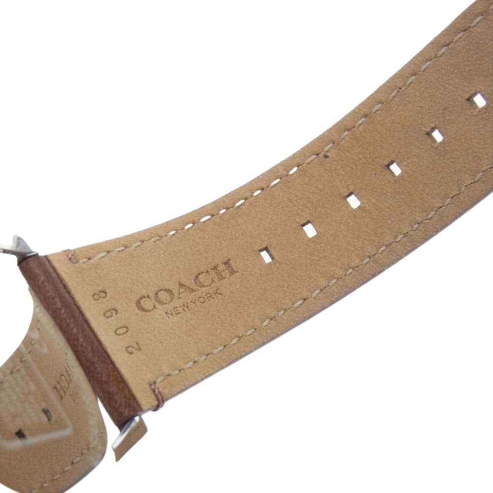 COACH コーチ 未使用品 CA129.2.20.1863 レザーベルト アナログ ウォッチ ブラウン系【極上美品】【中古】