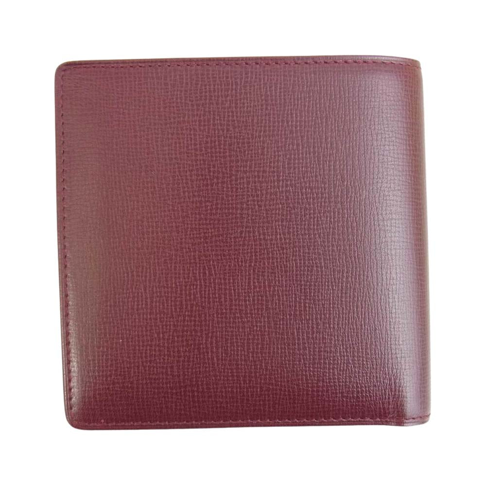 CARTIER カルティエ must de マストライン 二つ折り 財布 ワインレッド系【美品】【中古】
